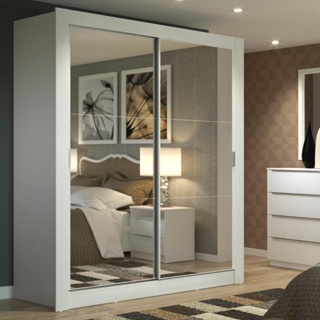 Guarda-Roupa Solteiro Madesa Dallas 2 Portas de Correr de Espelho 2 Gavetas em Oferta na Shopee