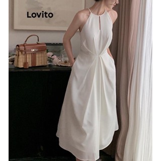 Lovito Vestido Elegante Com Recorte Liso Para Mulheres LNE43210