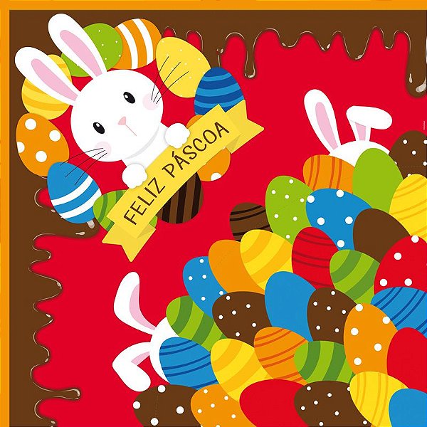 Saco Express 44x44cm para Ovos de 500g a 750g - Ovinhos - 05 unidades - Cromus Páscoa - Rizzo Distribuidora