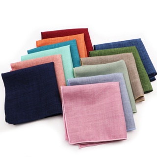 ZONFAZ Cor Sólida 100 % Algodão Hanky Vintage Hankies Fatos De Bolso De Lenço Quadrado Toalha Acessórios Casuais Gift em Oferta na Shopee