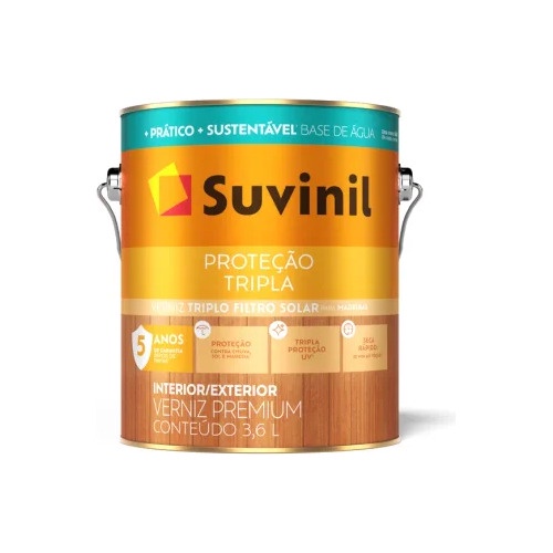 Verniz Seca Rápido Suvinil 3,6l Imbuia, Mogno, Natural - Home & Living