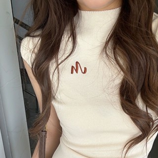 Lovito Top De Malha Casual Com Bordado Liso Para Mulheres LNE37345 (Damasco)