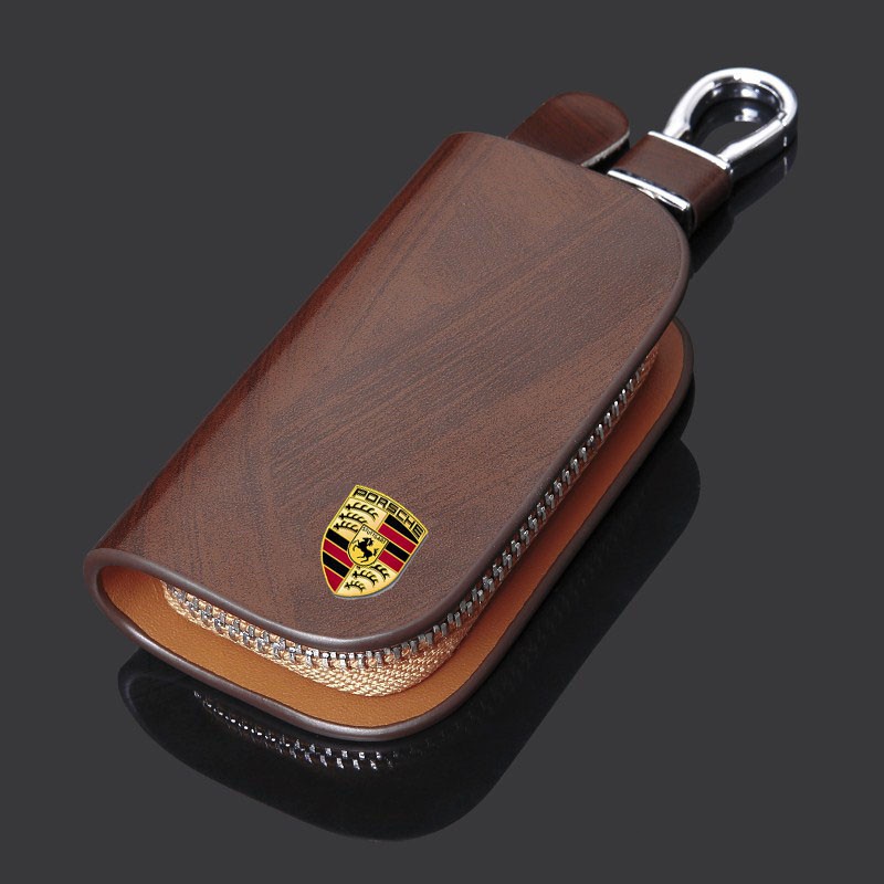 Porsche Leather Car Logotipo Do Carro Porta-Chaves Para 718 911 Cayenne Cayman Macan Panamera Boxster Acessórios
