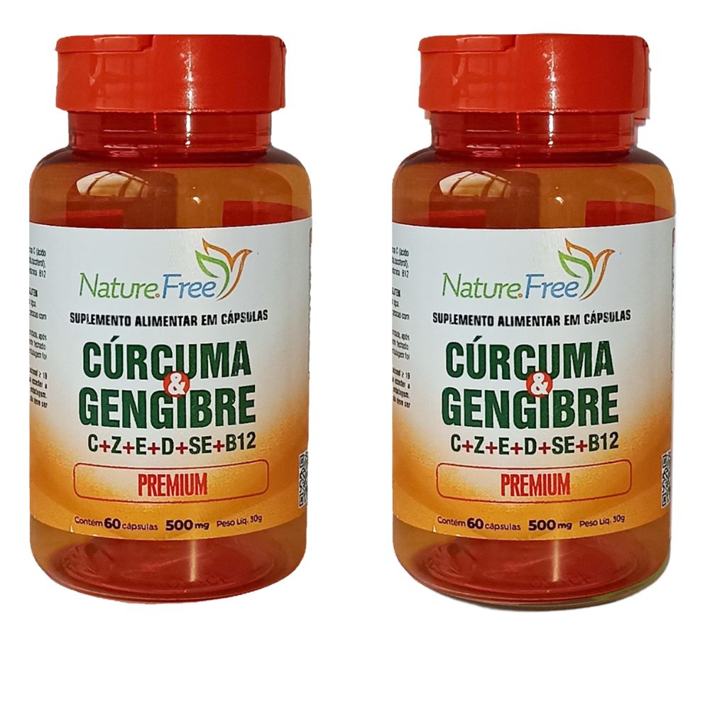 Kit 2 Cúrcuma e Gengibre Premium em Cápsula 60 Cáps - NathurePro