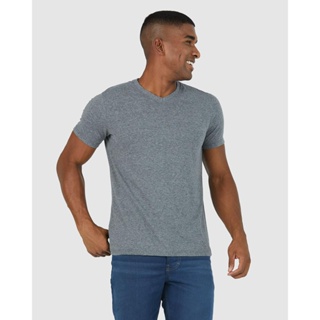 Camiseta Básica Masculina Gola V Em Algodão em Oferta na Shopee