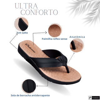 Chinelo feminina de dedo ortopedica tamanco com salto medio em Oferta na Shopee