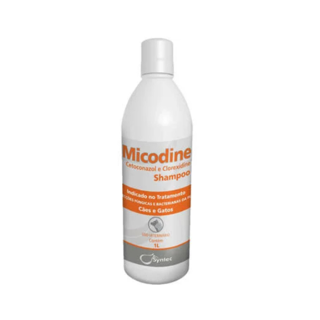 Shampoo Cetoconazol Micodine 1L Syntec Cães e Gatos em Oferta na Shopee