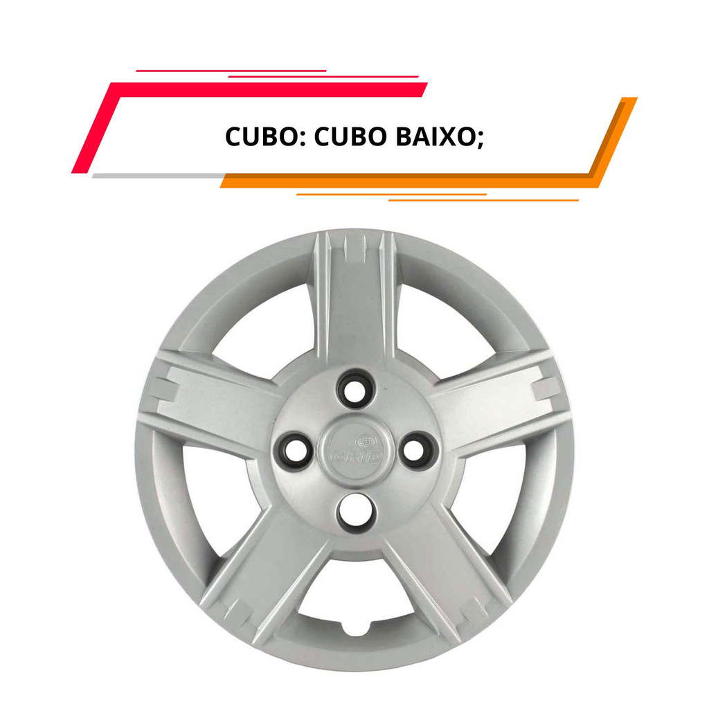 Calota Aro 14 cor Prata Mod Fiesta Hatch/Sedan 2008/10 (Jogo c/ 4 Calotas) Grid - 014CB-PTA-E