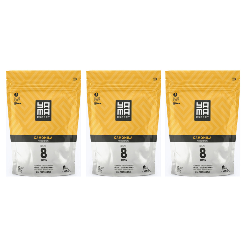 Kit Com 3 Pó Descolorante Camomila Yamá - 300g