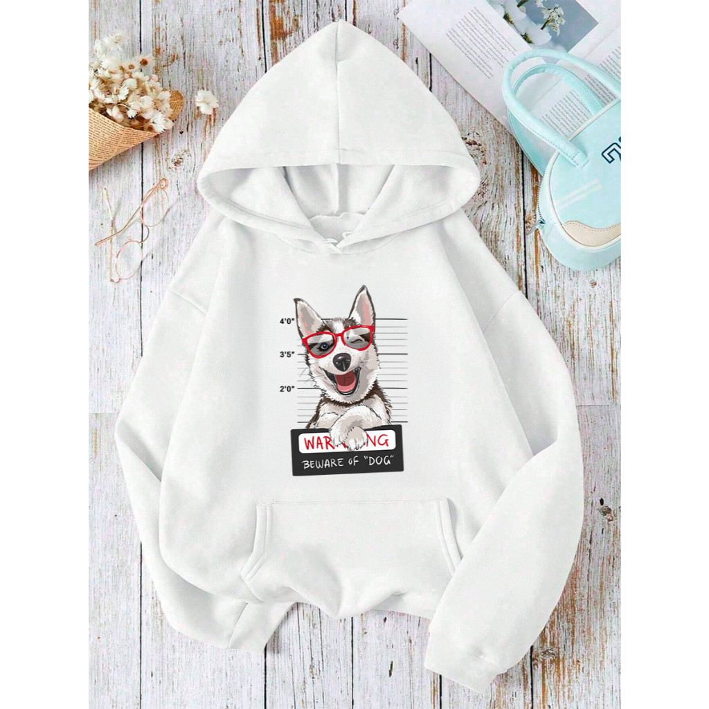 Blusa de Frio Moletom Canguru Com Capuz Cachorro Husky Siberiano Jaqueta Flanelada - Super Macia e Confortável