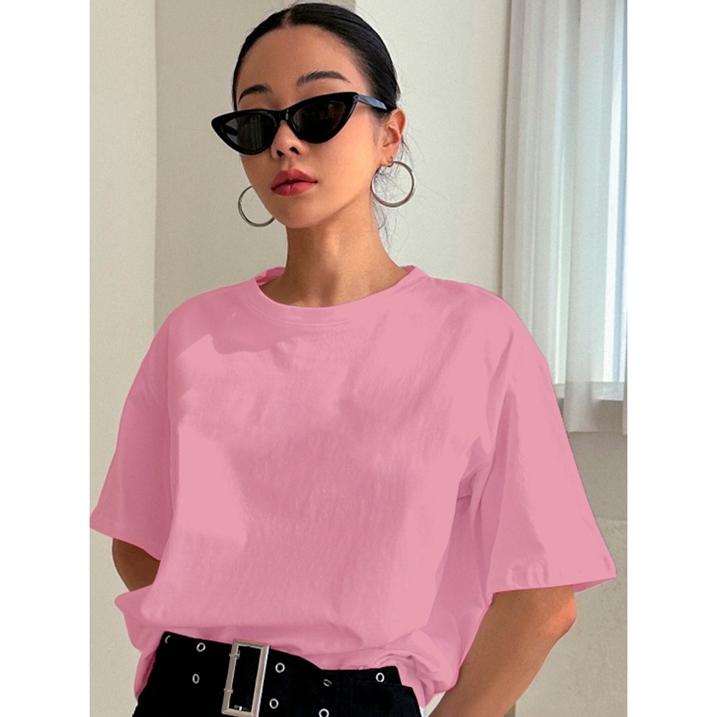 Camiseta Aesthetic Básica Simples Blusa Sem Estampa Estilosa Tumblr Casual T Shirt Lisa Oversized
