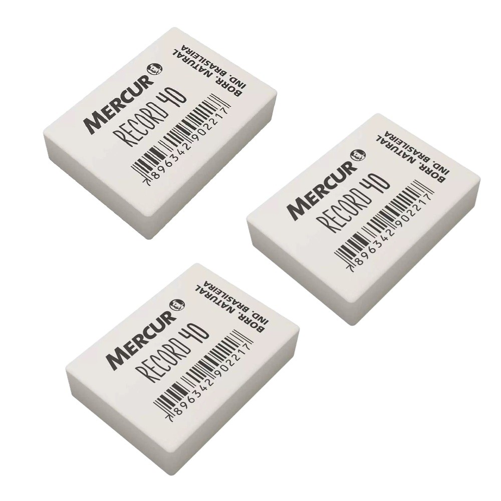 3 Borrachas branca n.40 Mercur 40 Branca