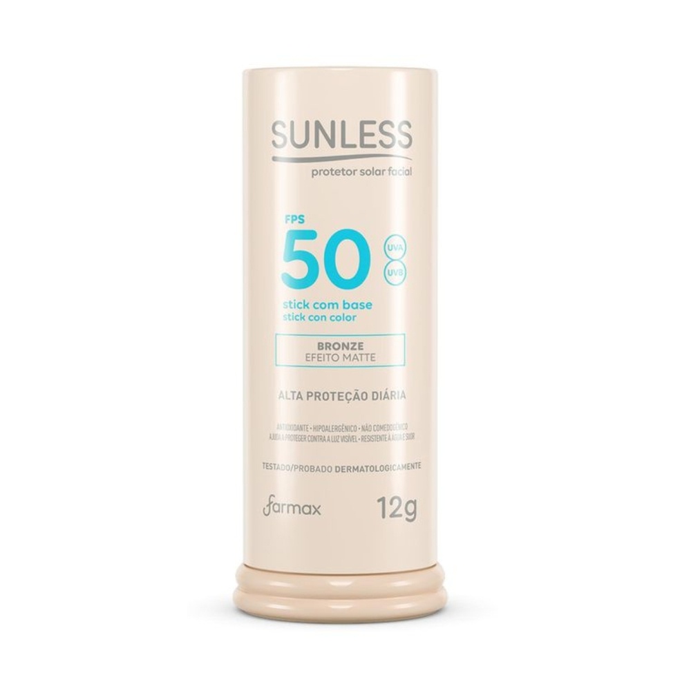 Protetor Solar Stick Com Base Bronze Sunless 12G- Farmax