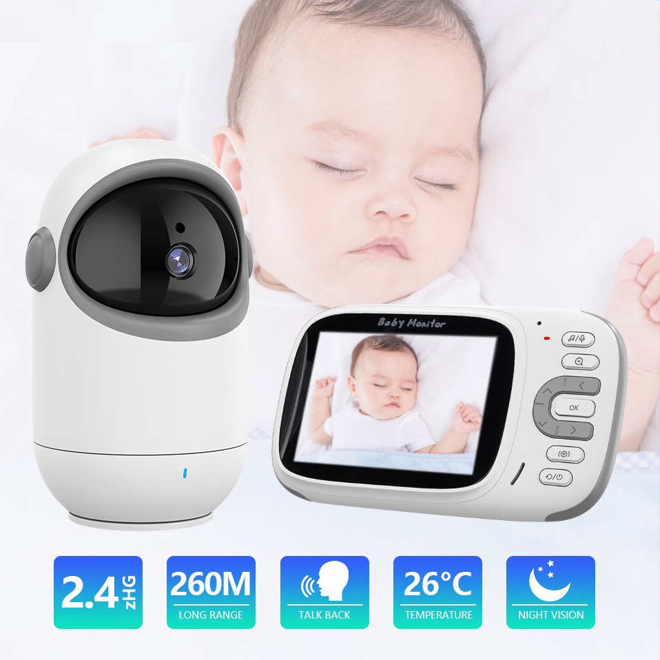 (Em Estoque) VB802 3.2 inch 2.4g 24h babá eletrônica digital Sem Fio dispositivo de baba eletrônica com monitor sem fio câmera