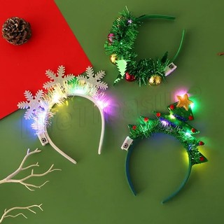 [Destaque] Argola De Cabelo De Floco De Neve De Natal/Acessórios Para Tiaras De Chifre De Festival/Decoração Iluminada M