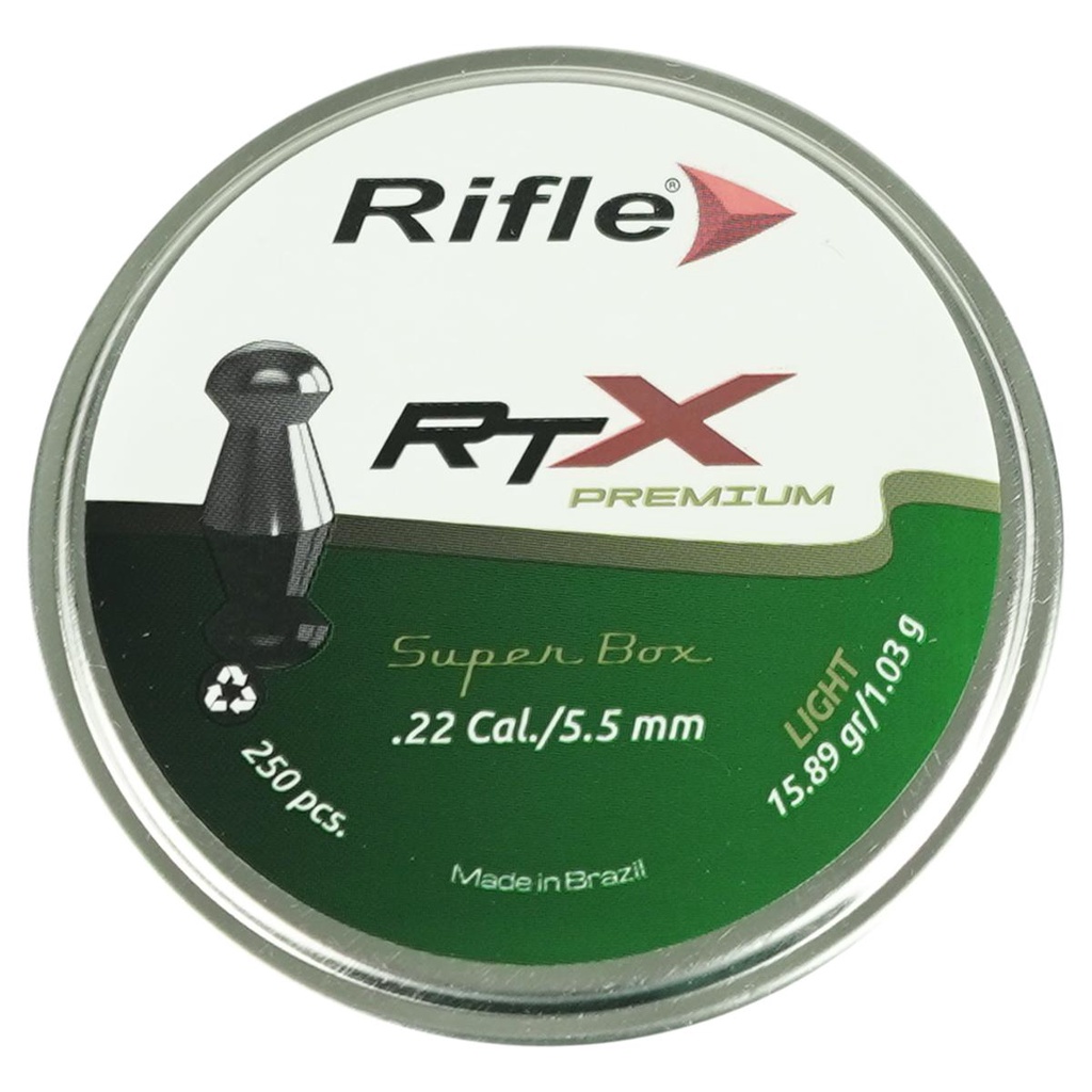 Chumbinho/Espingarda 5.5mm 250un Rifle Premium RTX 15.89gr - Sports & Outdoors