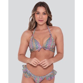 Biquíni Top Feminino Bojo Nozinho Multicolor Rosa