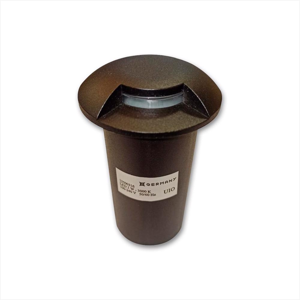 Embutido De Solo Aluminio Preto Led 1w 3000k Quente 1 Facho