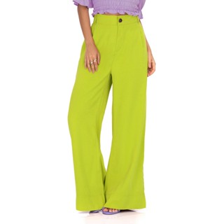 Calça Feminina Pantalona Em Sarja Endless Verde