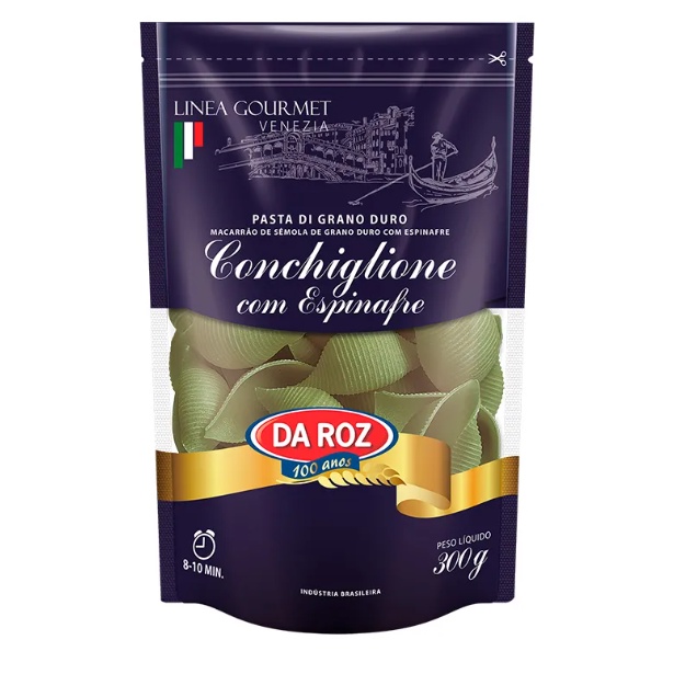 Macarrao Conchiglione/Espinafre 300G - Da Roz
