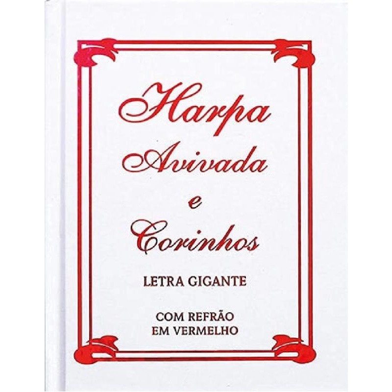 Harpa Avivada e Corinhos | Letra Gigante | Capa Dura | Tradicional Branca em Oferta na Shopee