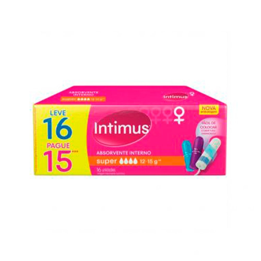 Absorvente Interno Intimus Super c/16un em Oferta na Shopee