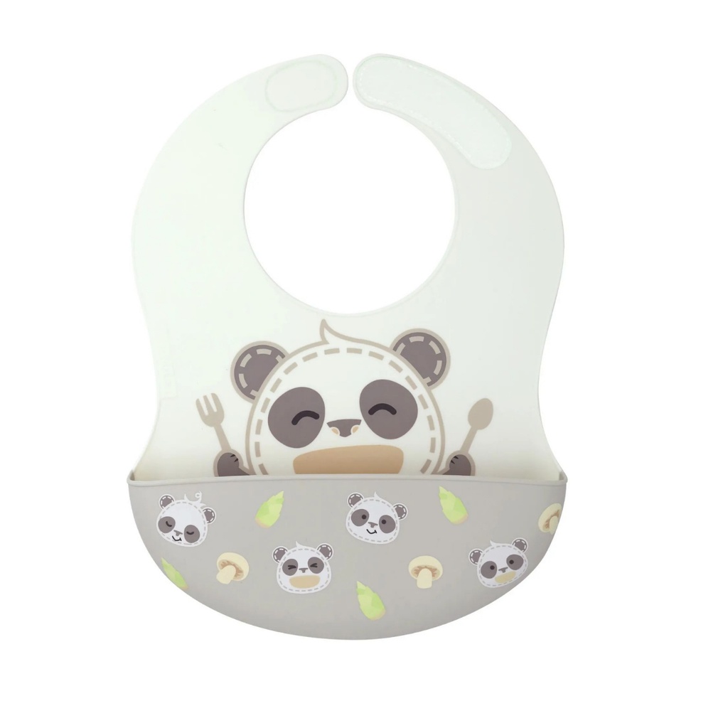 Babador Cobertura Total Panda Pebble Cinza Marcus & Marcus