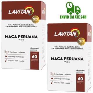 Kit 2x Maca Peruana Viron Lavitan Cimed C/60 Comprimidos