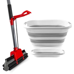 Mop Esfregão Esponja PVA Com Balde Dobrável Retrátil 26L Original Powermaid