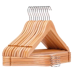 Kit Com 20 Cabides De Madeira Cor Marfim