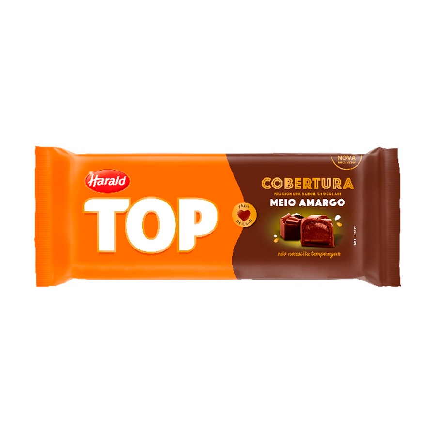 Cobertura em Barra Meio Amargo - TOP - 1,010kg - 1 unidade - Harald - Rizzo em Oferta na Shopee