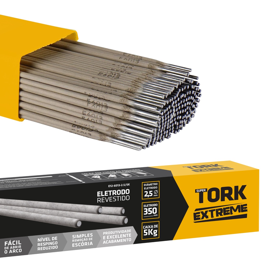 Eletrodo Revestido Vareta de Solda E6013 2,5mm Caixa Com 5kg Super Tork