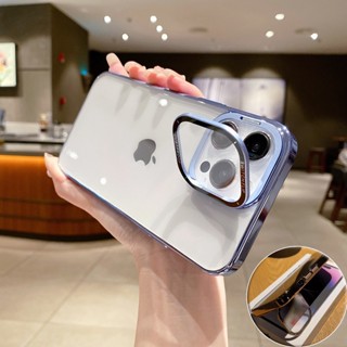 Capa De Luxo Slim HD iPhone 15 14 13 12 Pro Max Hard Back Case Com Porta-Lentes E Filme De Vidro De Lente De Uma Peça