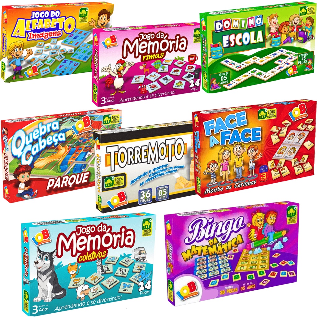 Kit 8 Jogos Brinquedos Didáticos Pedagógicos InterativosColetivos Escola Educacional Educativo em Oferta na Shopee