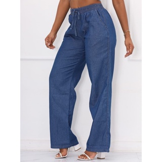 Pantalona jeans escura em Oferta na Shopee