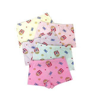 Kit 5 Calcinha Boxer Infantil Menina Algodão Estampa Pipoquinha