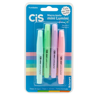 Pincel marca texto Mini Lumini pastel 4 unidades Cis