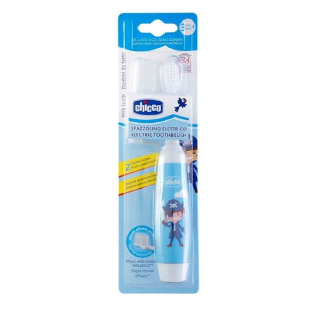 Escova de Dente Eletrica Chicco Infantil Pirata Azul com Refil