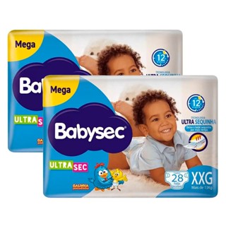 Kit de Fralda Babysec Ultrasec Tamanho XXG 56 Unidades