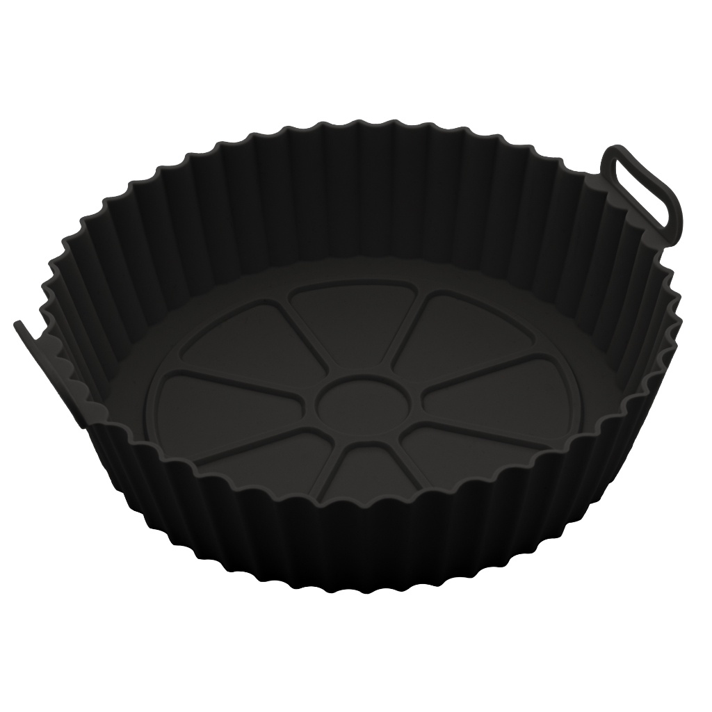 Forma Redonda de Silicone para Air Fryer Preta 17x17x5cm Lyor