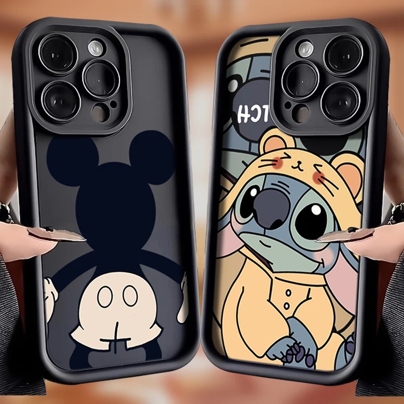 Funda Disney Ponto Lilo & Stitch Bape Qiu Mingshan Ae86 BapeTrendy Caixa Para Telefone Celular IPhone 15 14 12 11 13PRO MAX PLUS Mini X XS XR 7 Escada De Olhos Do Céu Macia À Prova De Choque