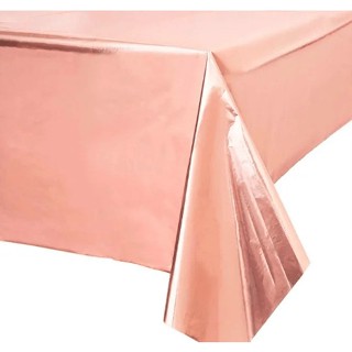 Toalha Metalizada de Mesa Rosa Claro para Festa Rosa 1,37x1,83m