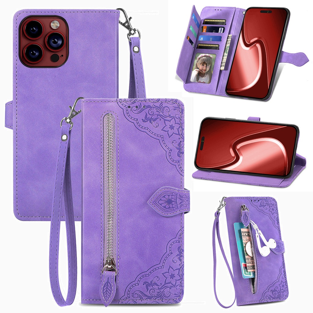 Compatível Com Xiaomi Redmi Note 14 13 12 11 10 9 8 Pro Plus 12S 11S 10S 9S Carteira Compartimentos Para Cartão Retro Fl