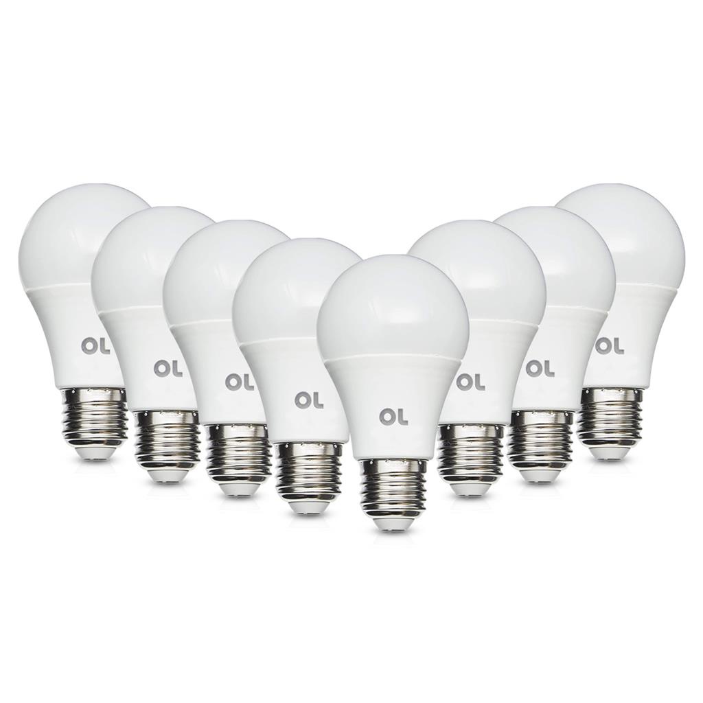 Kit 8 Lampadas Led Bulbo A65 12w Bivolt E27 6500k Luz Branca - Home & Living