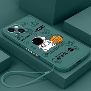 Estojo Telefônico Com Imagem De Astronauta Compatível Para iPhone 15 Pro Max , 11 , 12 , 13 , 14 XS XR , X , 8 , 7 Plus