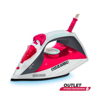 Usado: Ferro a Vapor com Vapor Extra FX2200 Black Decker Branco e Rosa em Oferta na Shopee