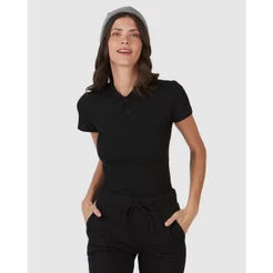 Blusa Polo Básica Feminina Com Peitilho Em Piquet Stretch