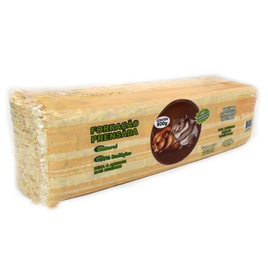 Serragem Prensada Fina Peneirada 800g - Para Gerbils, Ferrets, Chinchila, Hamsters, Porquinho-da-Índia