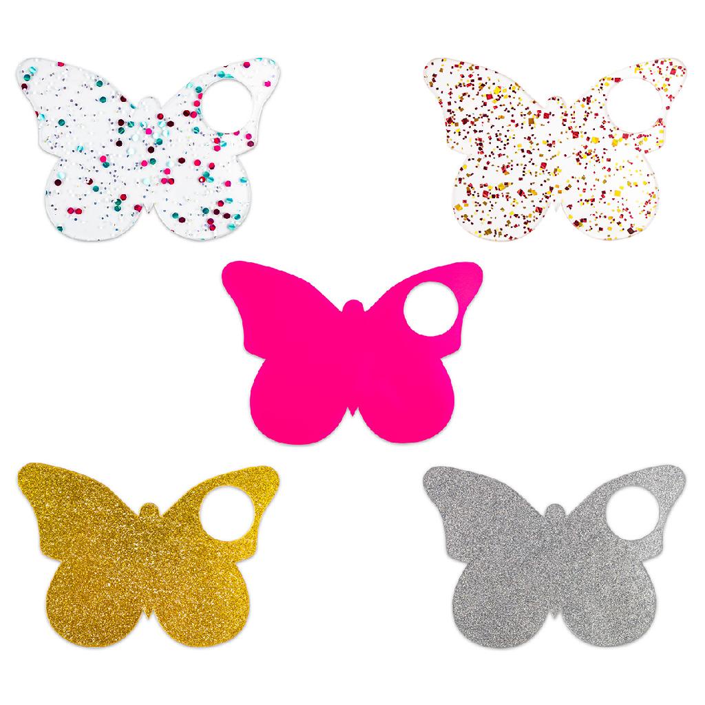 Kit 5 Placas de Mão Borboleta para Fotos Exibição de Unhas Placa Maquiagem, Fotos de Nail Art, Manicure, Nail Designer, Instagramável