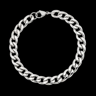 Pulseira Masculina Cordão Grumet Aço Inox Legítimo Cirúrgico Prata Original